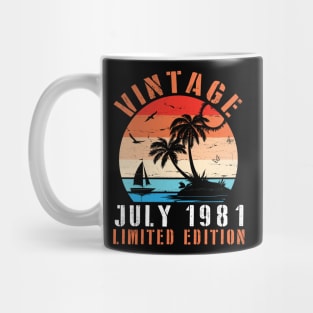 Vintage July 1981 Ltd Edition Happy Birthday Daddy Mom Uncle Brother Husband Cousin Son 39 Years Old Mug